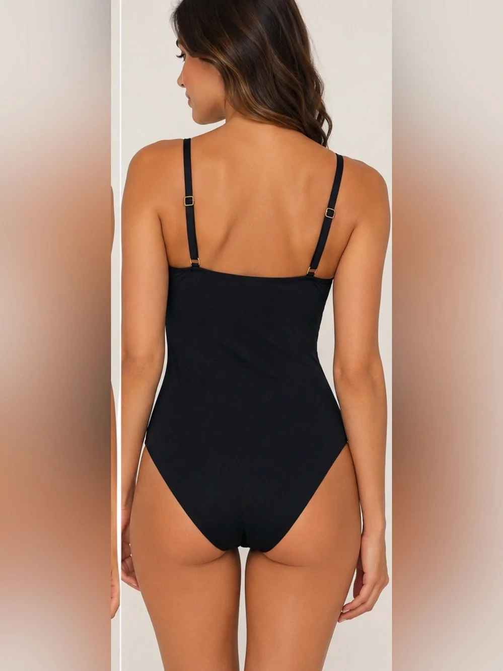 Tory Burch Black One Piece Swimsuit Adjustable Strap Classic Swim S.